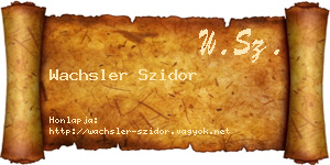 Wachsler Szidor névjegykártya